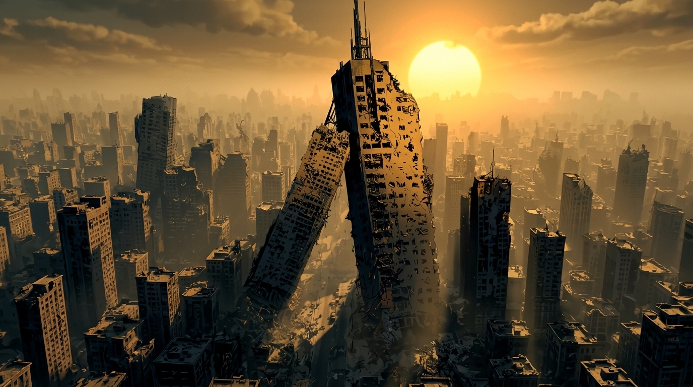 The ruined Fourth Ward beneath Skyberia